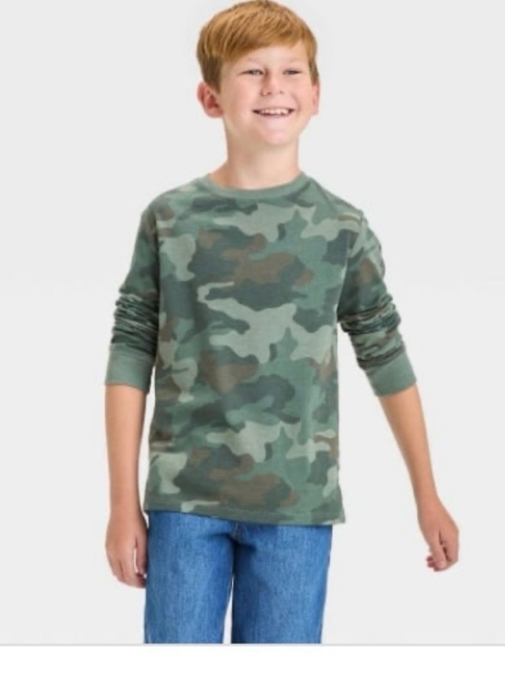 Boys' Long Sleeve Printed T-Shirt - Cat & Jack™ Olive Green Size XS (4/5)
New